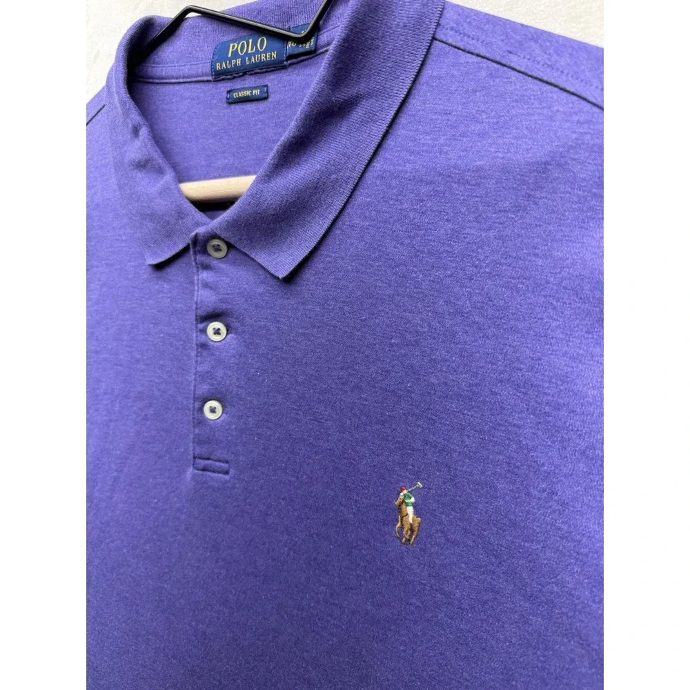 Polo Ralph Lauren Classic Fit Polo Shirt Men's XXL TTG Purple Flesh Pony Preppy
